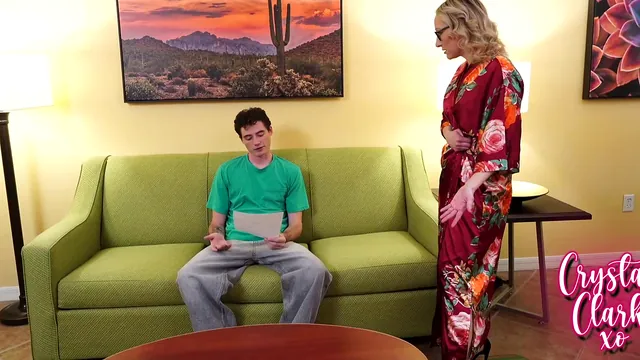 Crystal Clark and Jodie Johnson in a Stepmom Roleplay with Stockings and Glasses